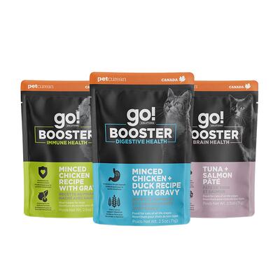 GO!BOOSTER猫粮主食级功能湿粮营养餐包消化免疫健脑8包组合装