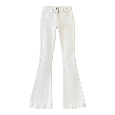 李李服饰性感腰带微喇牛仔裤女中低腰2026夏季新款弹力显瘦喇叭裤