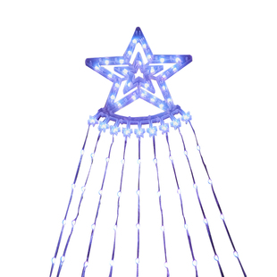 太阳能五角星瀑布灯圣诞节装饰灯庭院户外阳台防水挂树满天星彩灯