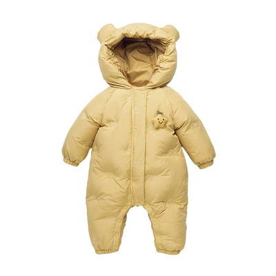 满月宝宝羽绒服连体衣保暖婴儿衣服冬装爬服洋气小月龄外出抱抱服