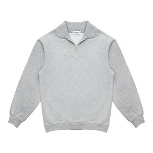 SHIJOIN原创FUNDAJOIN灰色polo领卫衣宽松休闲200199半拉链针织衫