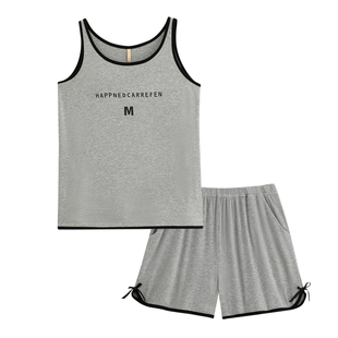 睡衣女士夏季纯棉无袖背心吊带短裤家居服女夏天夏款薄款两件套装