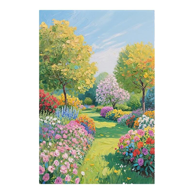 大芬村莫奈花园奶油风手绘油画