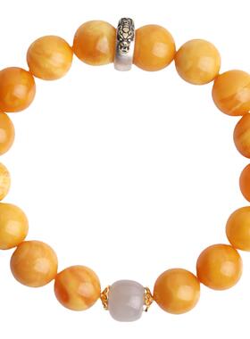 心斋堂蜜蜡本命年手串老花蜡