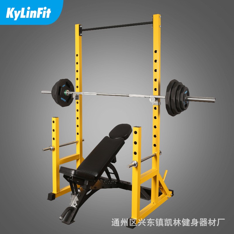 凯林 半框式深蹲架 引体向上架 举重床 卧推架 杠铃架 杠铃床家用