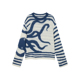 UOOYAA/乌丫2026春季新款「奇幻海底」章鱼条纹套头毛衫