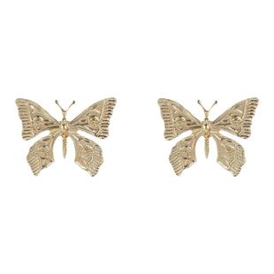 冷淡风金属蝴蝶耳钉耳环气质夸张耳夹轻奢小众设计感秋冬新款耳饰