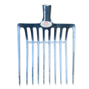 十齿锰钢叉子叉子农用翻地松土神器挖土钢叉头石渣煤炭铁叉牛粪叉