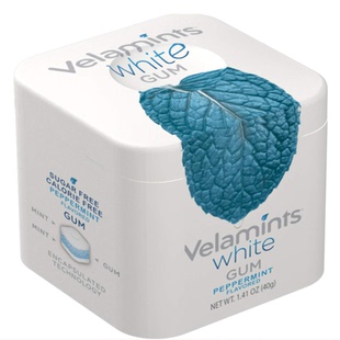 Velamints-White浓薄荷冰感清凉高效工作持久清新口香糖 40g