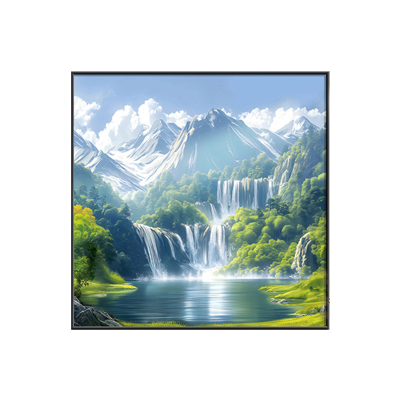 流水生财风景画走廊过道装饰画