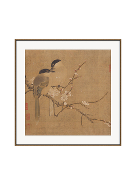 宋氏美学餐厅装饰画方形花鸟画