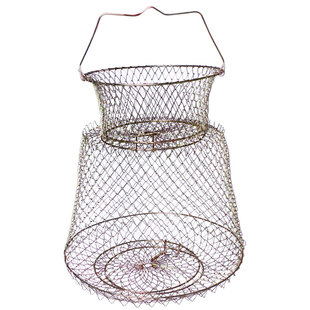 户外折叠金属网不锈钢鱼篓网兜速干虾笼子便携螃蟹笼鱼护渔具用品