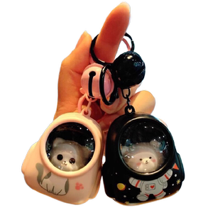 卡通发光背包小猫小熊钥匙扣创意学生书包挂饰新年礼物装饰夜灯