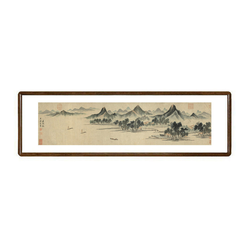 文征明云山烟树图山水挂画