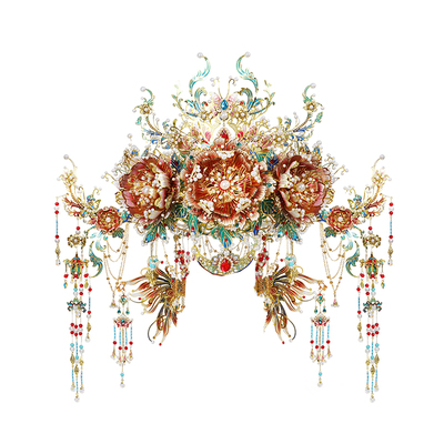 钢达可穿戴牡丹凤冠国风金属拼图