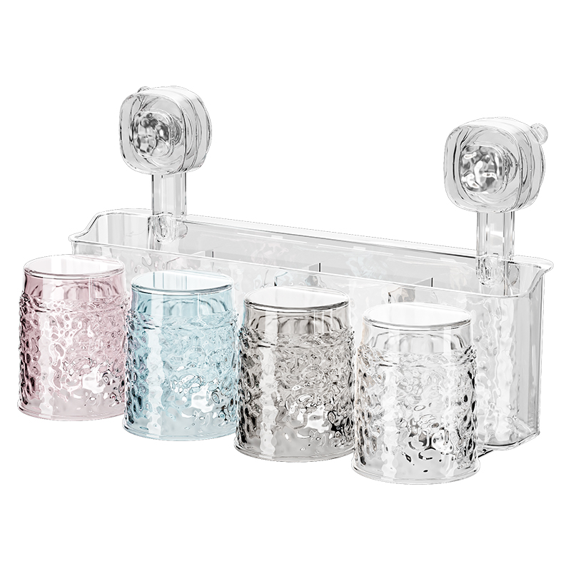 吸盘牙刷置物架免打孔漱口杯刷牙杯壁挂式家庭卫生间牙刷牙膏架子