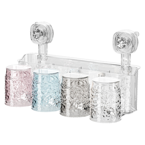 吸盘牙刷置物架免打孔漱口杯刷牙杯壁挂式家庭卫生间牙刷牙膏架子