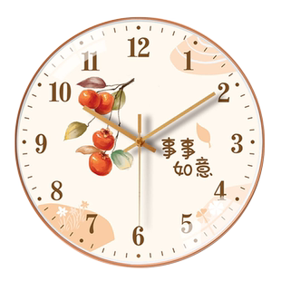 中国风钟表十字绣2025新款线绣满绣时钟客厅餐厅创意挂钟事事如意