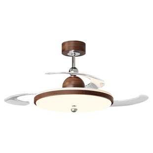 箭牌中古风餐厅风扇灯吸顶灯2026新款胡桃木色客厅卧室静音风扇灯