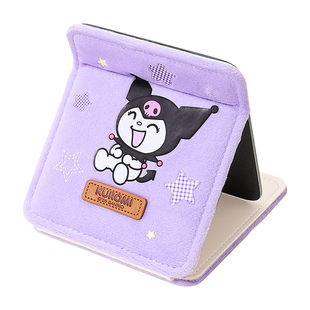 三丽鸥正版凯蒂猫毛绒绒化妆镜少女心镜子可爱卡通学生宿舍折叠镜