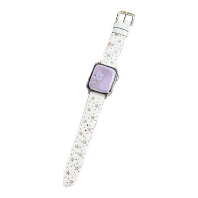 镂空星星真皮闪小牛皮静静的表带