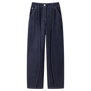 VIKTORIACHAN25/26秋冬成衣系列新品 复古立体叠褶阔腿牛仔长裤