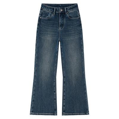 新款加绒加厚四面弹微喇裤女