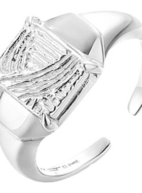 T.MAJOR中性银手工感原创开口戒