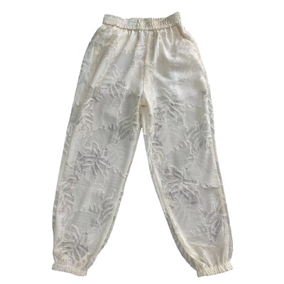 镂空裤子女2024年薄款显瘦九分裤