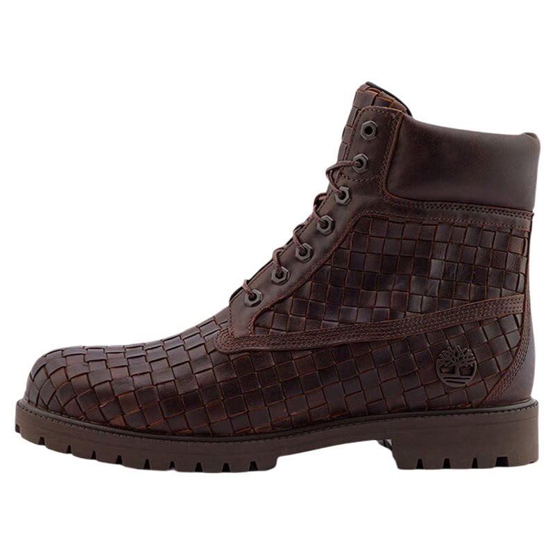 Timberland添柏岚男鞋户外防滑皮革编制复古风休闲6寸马丁靴A6FD6
