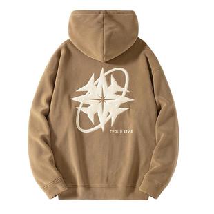 TFOUR 八芒星秋冬季新款摇粒绒卫衣开衫男女潮牌宽松外套加厚棉服