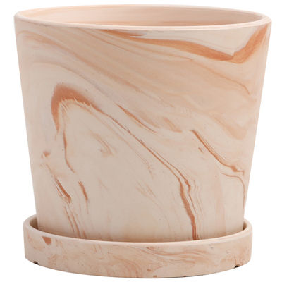 素烧玛奇朵红白陶土天然透气花盆