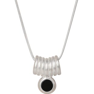 LOPHNE 原创小众部落风黑玛瑙纯银项链 高级感民族风新中式吊坠