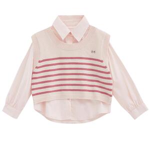 笛莎官方童装女童套装2025春季新款大童女孩儿童洋气学院风两件套