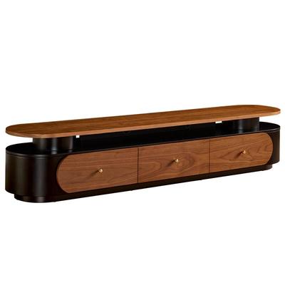 全友家居复古风可移动茶几中古风客厅家用电视机柜组合2025新款