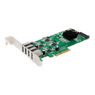 DIEWU PCIe转usb3.0转接卡20G独立4通道扩展卡4*5G兼容视觉采集卡