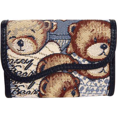 丹尼熊三折小卡包女款风琴卡夹卡片包美拉德复古可爱小熊3822002