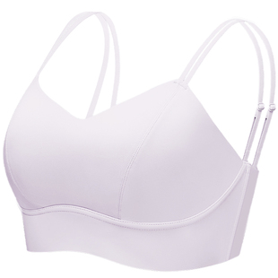 糖粒大胸显小胸细肩带美背心式内衣抹胸运动聚拢防下垂大码文胸罩