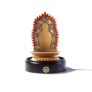 小唐卡摆台专用供奉架唐卡坐台铜镀金八宝莲花宝座珐琅彩座台款