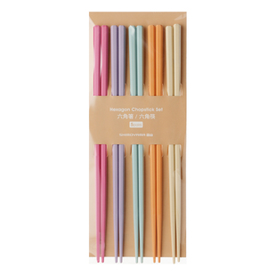 霜山抗菌筷子家用彩色筷食品级耐温洗碗机可用防滑尖头筷一人一筷