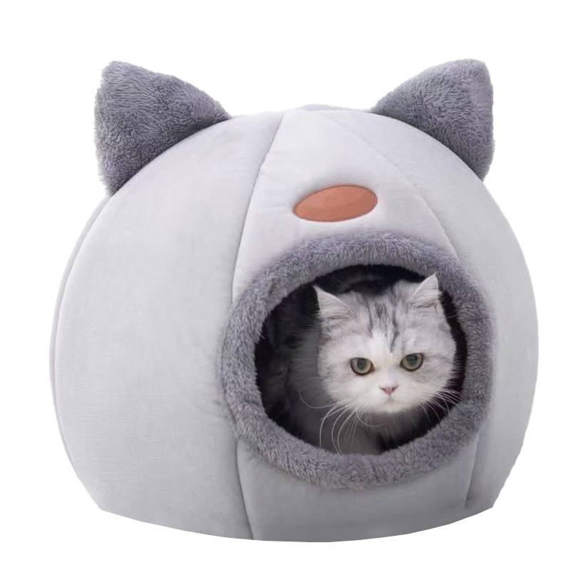 高颜值猫窝~猫耳造型绒毛加厚