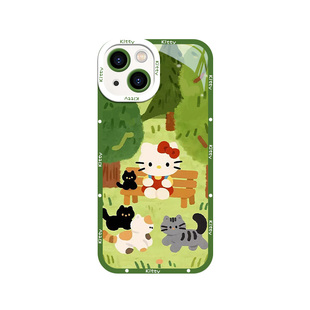 适用华为mate80手机壳pura70pro适合春天的nova15新款HelloKitty14/13绿色12/11小清新p60女50/40硅胶30/20/9