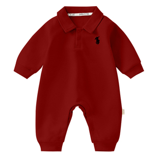 满月宝宝衣服秋冬加绒婴儿连体衣周岁礼服冬装小月龄外出服爬爬服