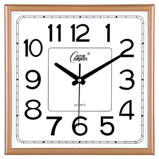 康巴丝静音挂钟客厅创意钟表时尚现代方石英钟简约时钟卧室壁挂表