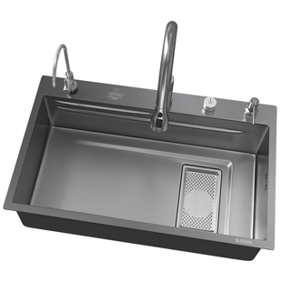 潜水艇304不锈钢水槽手工大单槽厨房洗菜盆台下带隔渣滤渣洗碗槽