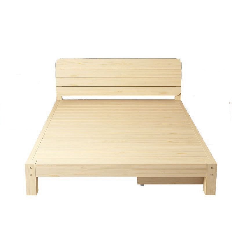 实木床1.5米家用松木双人床1.8主卧1.2m小户型出租屋简易单人床架