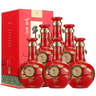 百年牛栏山二锅头礼盒清香型白酒水53度盛世红窖藏三十500ml*6瓶