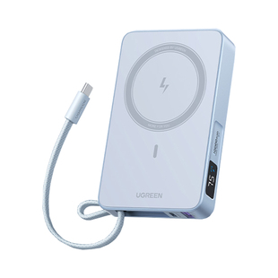 【3C认证可上飞机】绿联2026新款10000毫安30W磁吸无线充电宝自带线适用苹果17专用快充便携移动电源官方正品