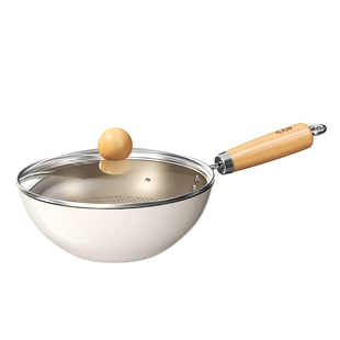 钛陶瓷小炒锅迷你不粘锅家用一人食炒菜锅免开锅铁锅泡面锅辅食锅