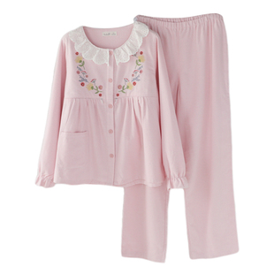 富朵月子服春秋产后纯棉绒布孕期孕妇睡衣喂奶衣春秋待产家居服